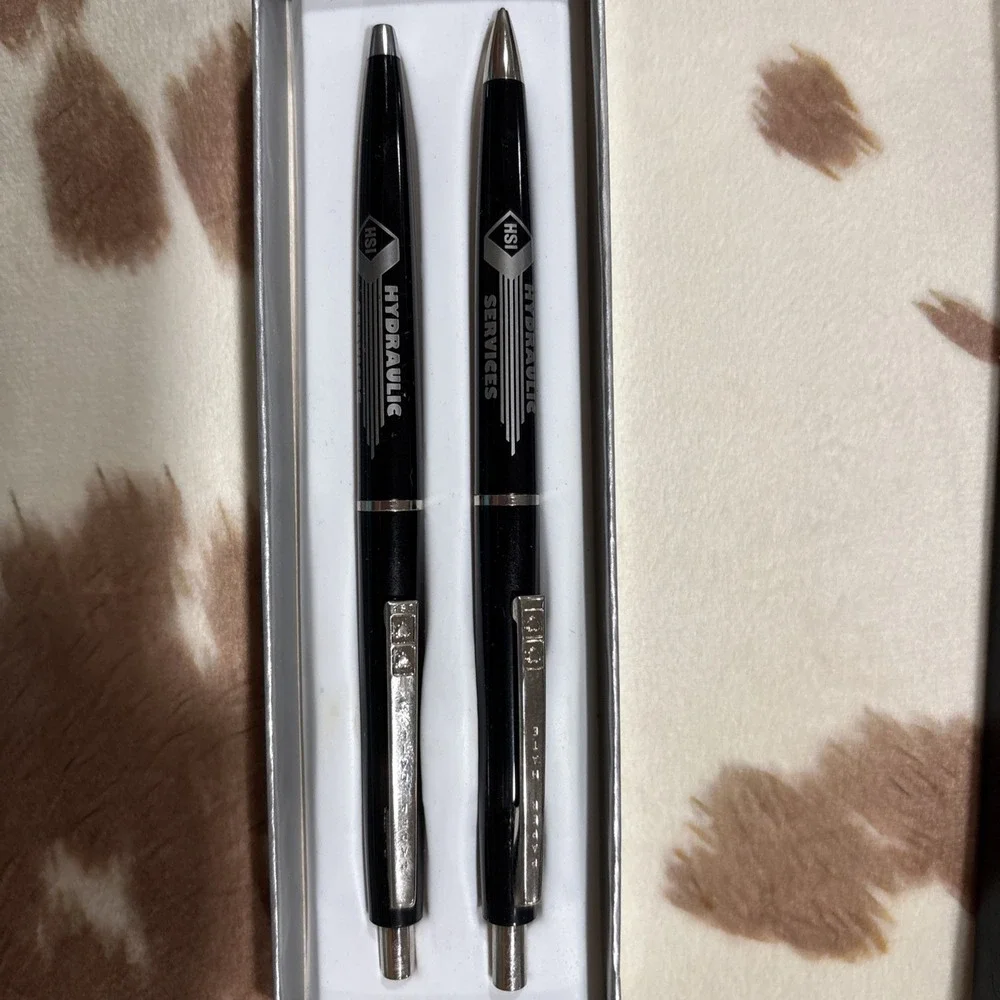 VTG 1980s Paper Mate double heart black body chrome  pen & mechanical pencil set